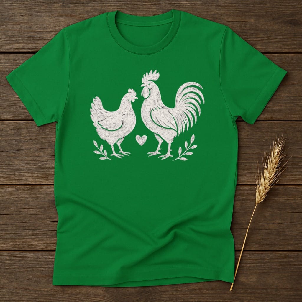 MyDesigns Silhouette Shirt S / Irish Green Rooster Hen T-Shirt