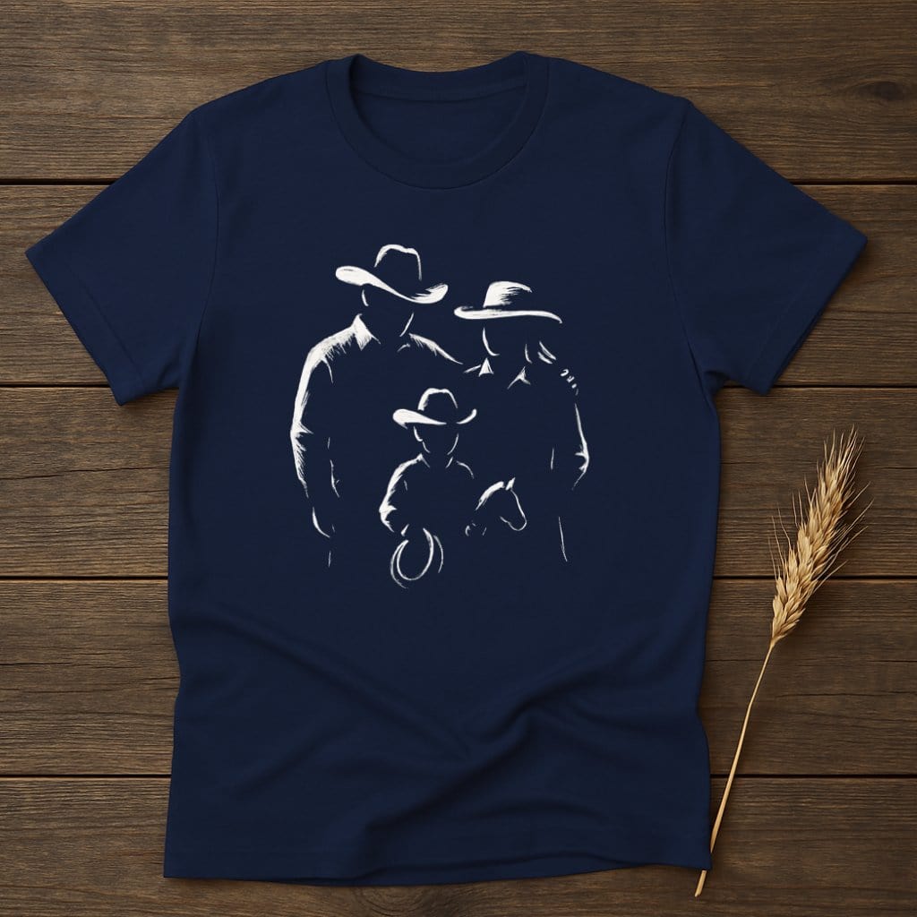 MyDesigns Silhouette Shirt S / Navy Cowboy Family T-Shirts