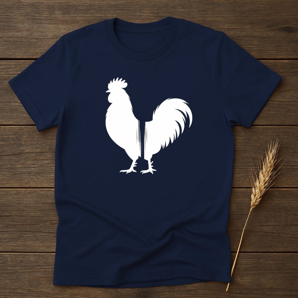 MyDesigns Silhouette Shirt S / Navy White Rooster T-Shirts