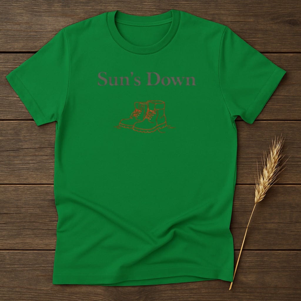 MyDesigns T-Shirt S / Irish Green Sun's Down Boots T-Shirt