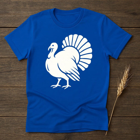 Blue Tee with White Turkey Graphic T-shirt product