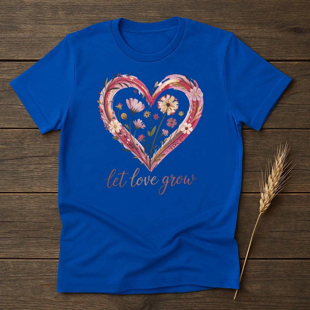 Let Love Grow Heart Design Printed T-Shirt Product