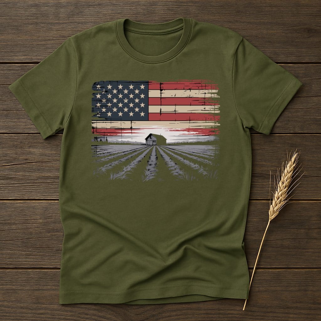Rustic American Flag Farmhouse Graphic T-Shirt product