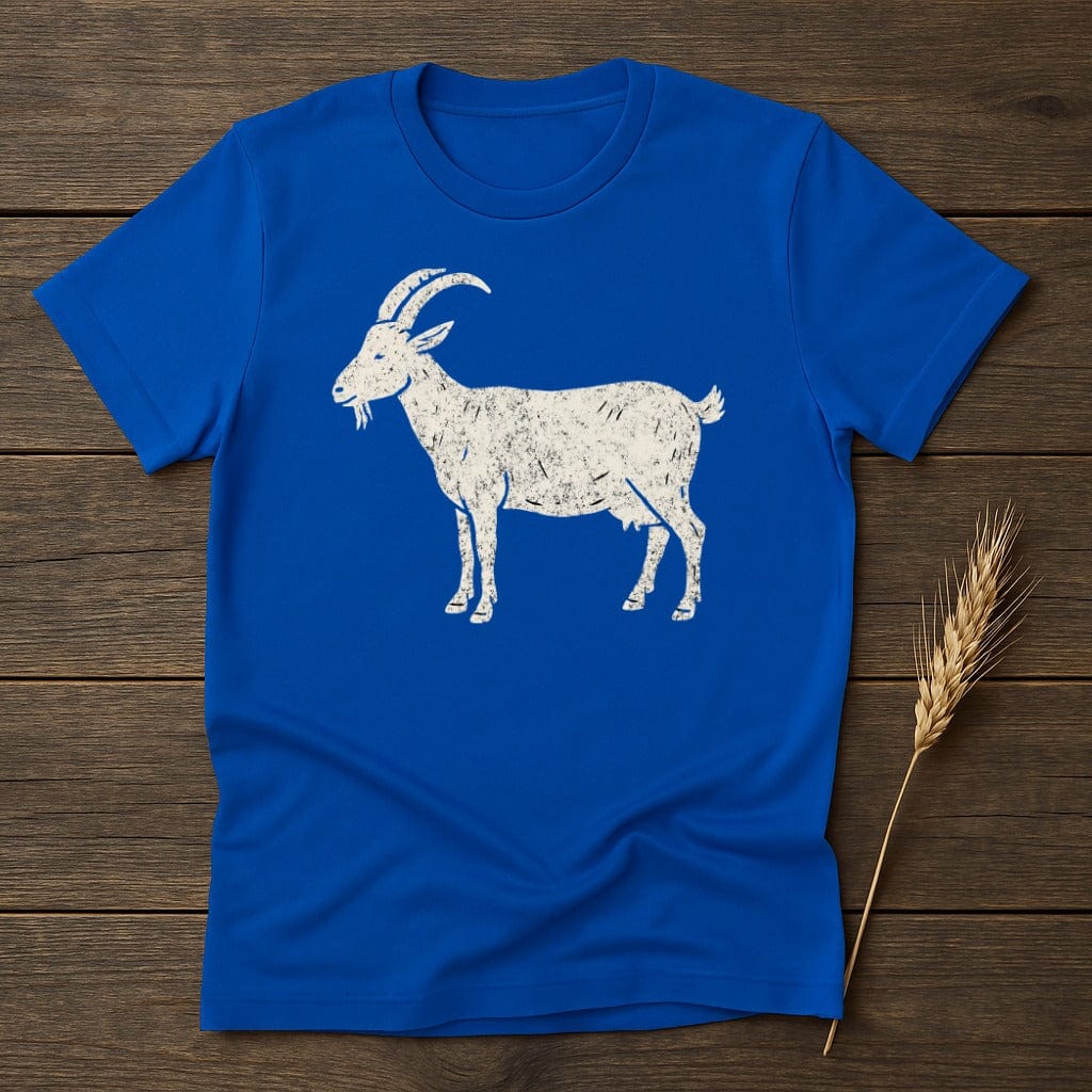 Vintage Goat Design Blue T-Shirt Comfortable Apparel product type
