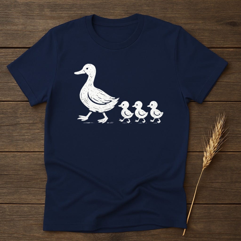 Cute Duck Family Graphic Navy Printed T-shirt product