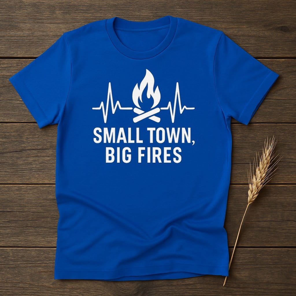 Small Town Big Fires Heartbeat Blue T-shirt product