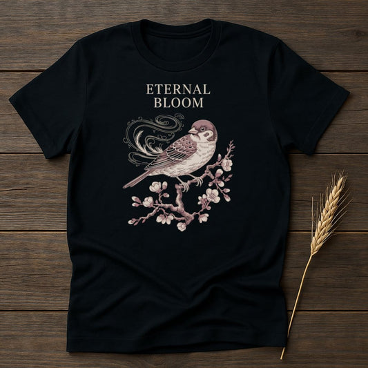 Eternal Bloom Bird Graphic Design T-Shirt Product