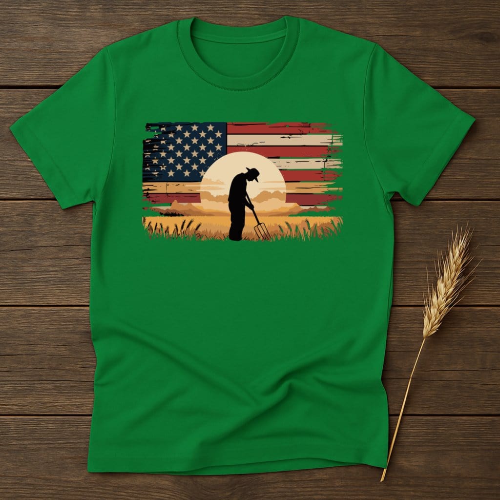 American Flag Farmer Silhouette Graphic T-shirt product type