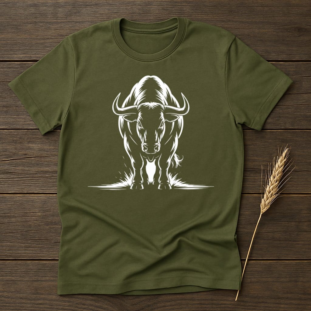 Fierce Bull Graphic Olive Green Short Sleeve T-shirt Product