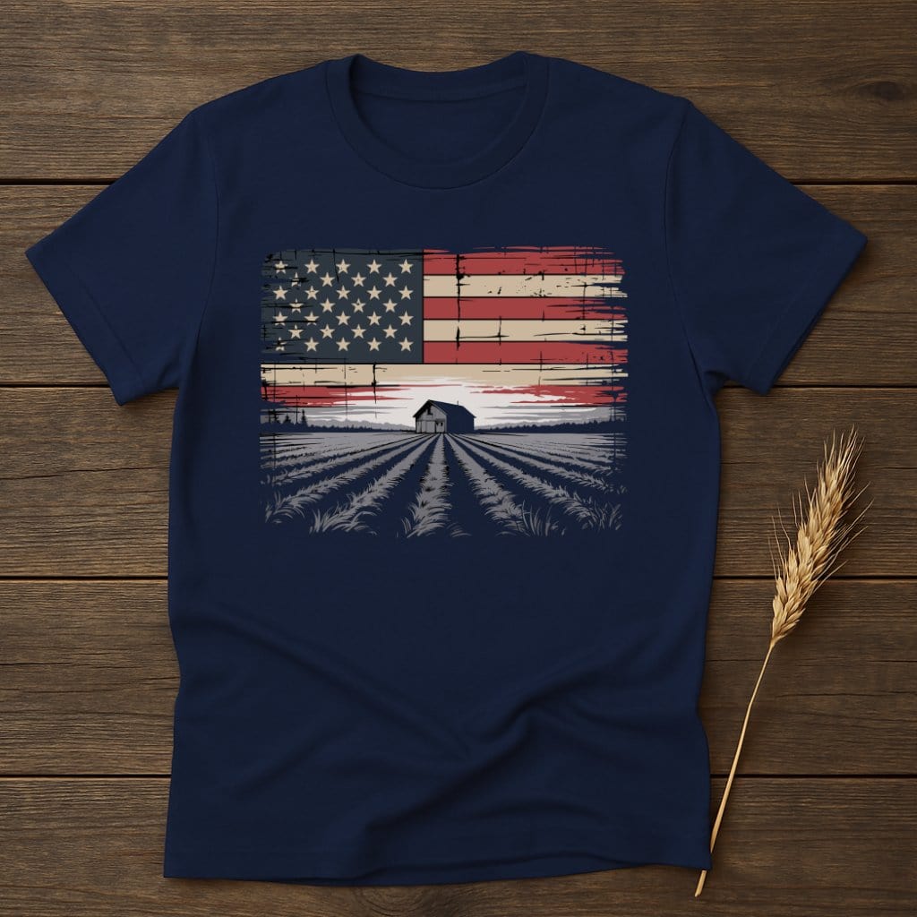 American Flag Design Navy Blue T-Shirt Product Type