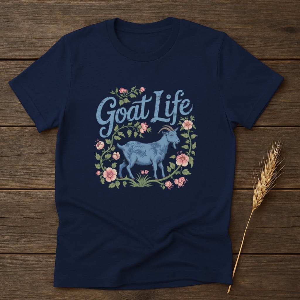 Goat Life Floral Design Graphic T-Shirt product type