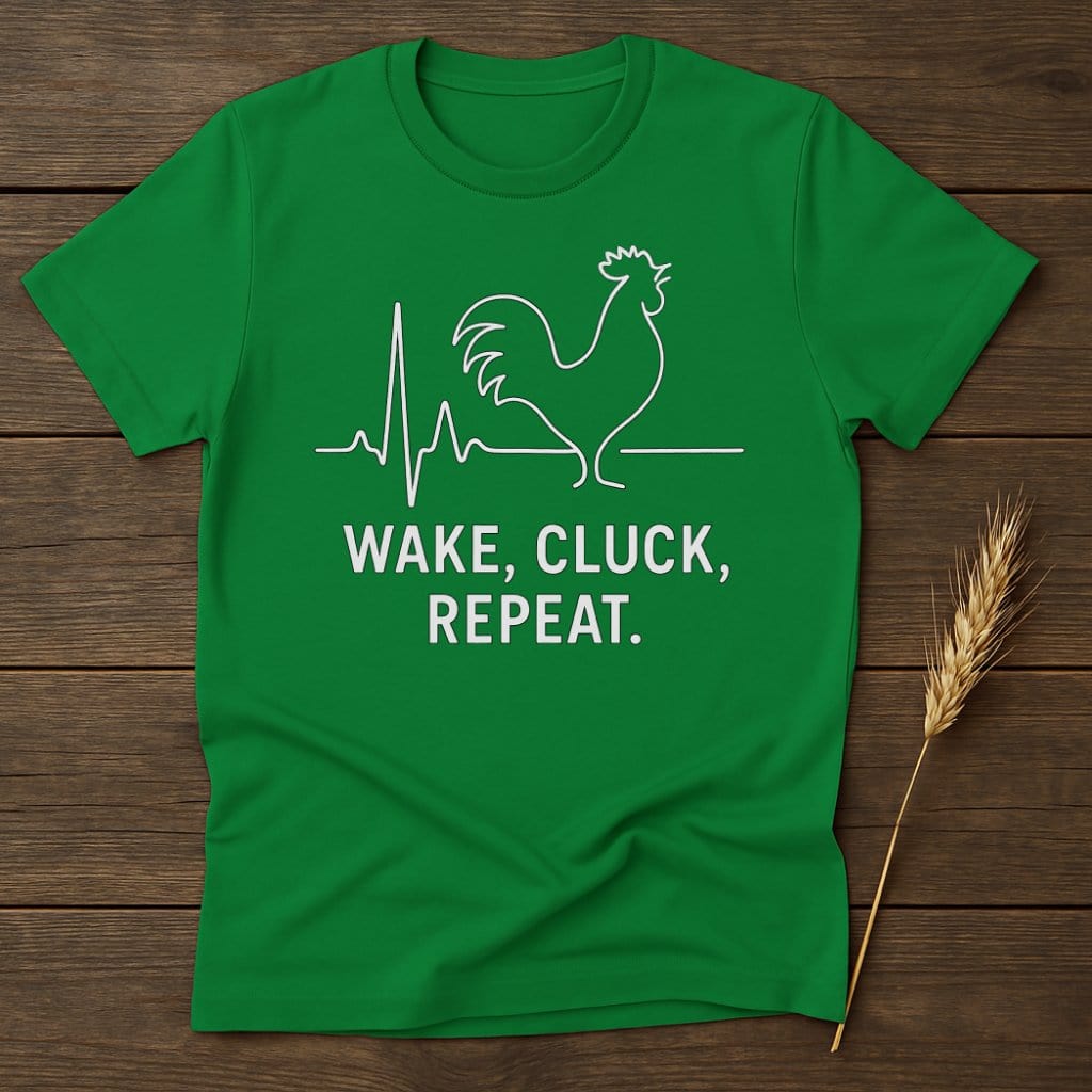 Wake Cluck Repeat Rooster Graphic Tee Shirt product type