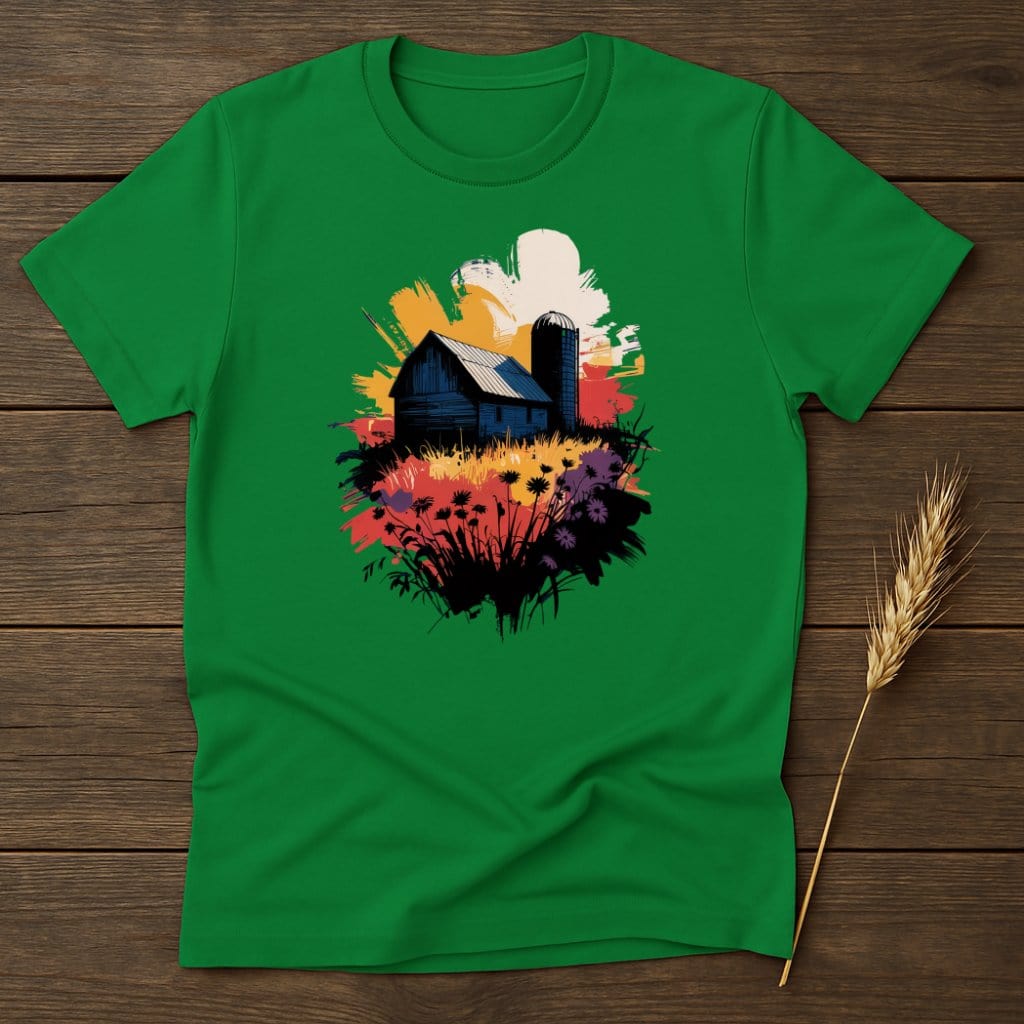 Colorful Farmhouse Graphic Green T-Shirt product type