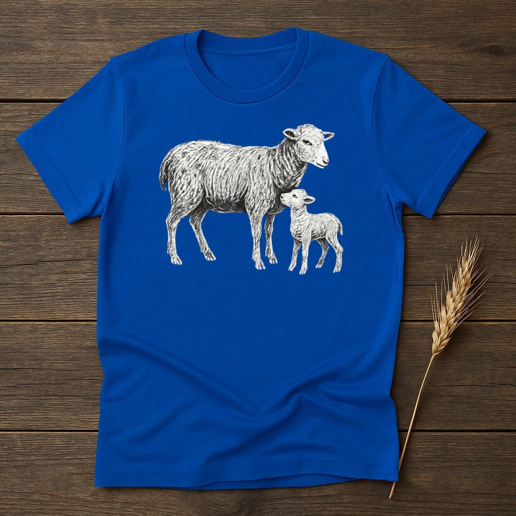 Adorable Sheep and Lamb Graphic Design TShirt product type