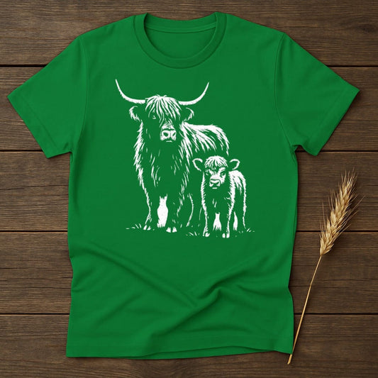 Highland Cow and Calf Graphic Tee Shirt product type