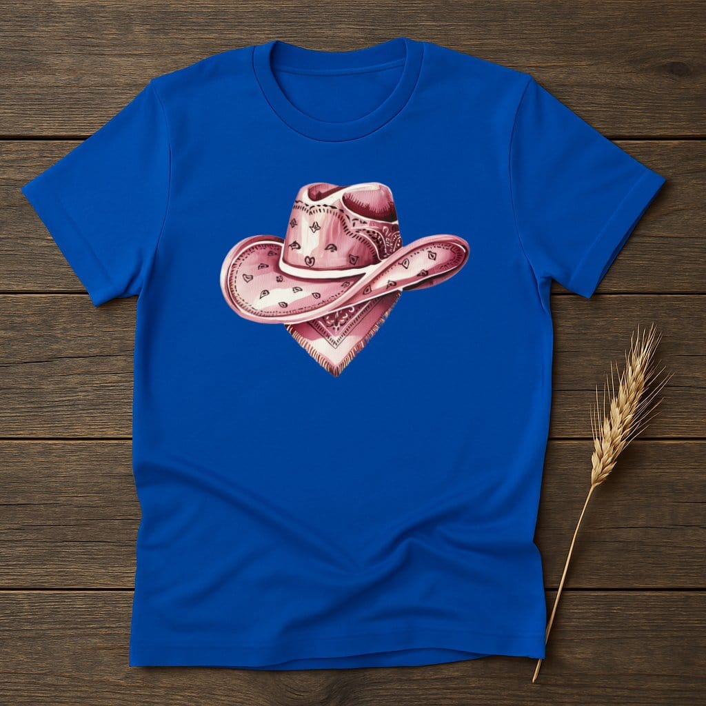 Western Style Blue Shirt with Cowboy Hat design product type