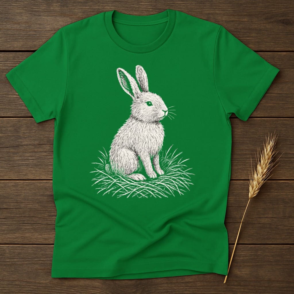 Green T-shirt with Cute Rabbit Illustration product type
