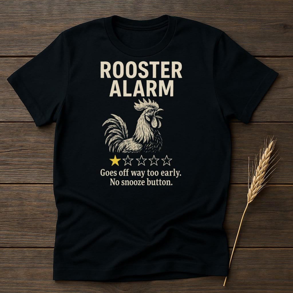 Rooster Alarm Funny Graphic Tee T-shirt Gift Product