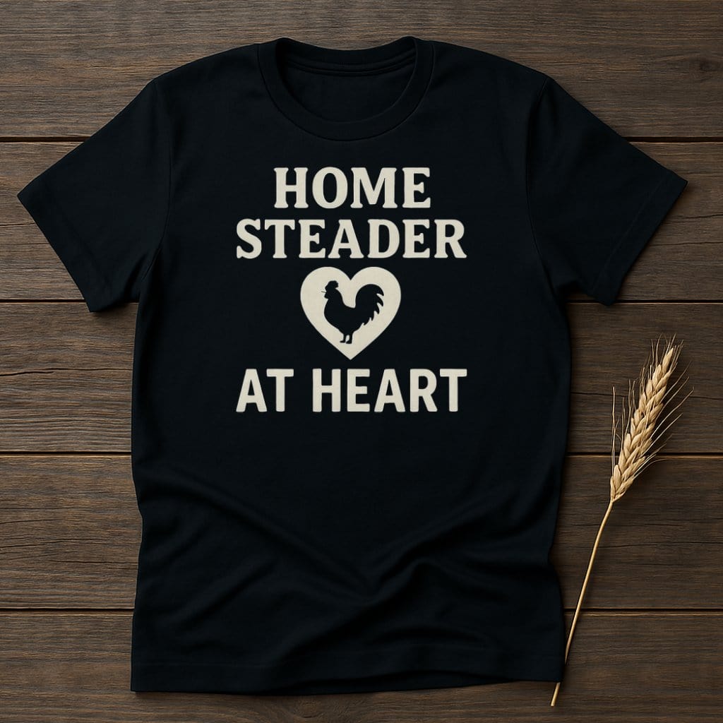 Homesteader at Heart Rooster Design T-shirt product type