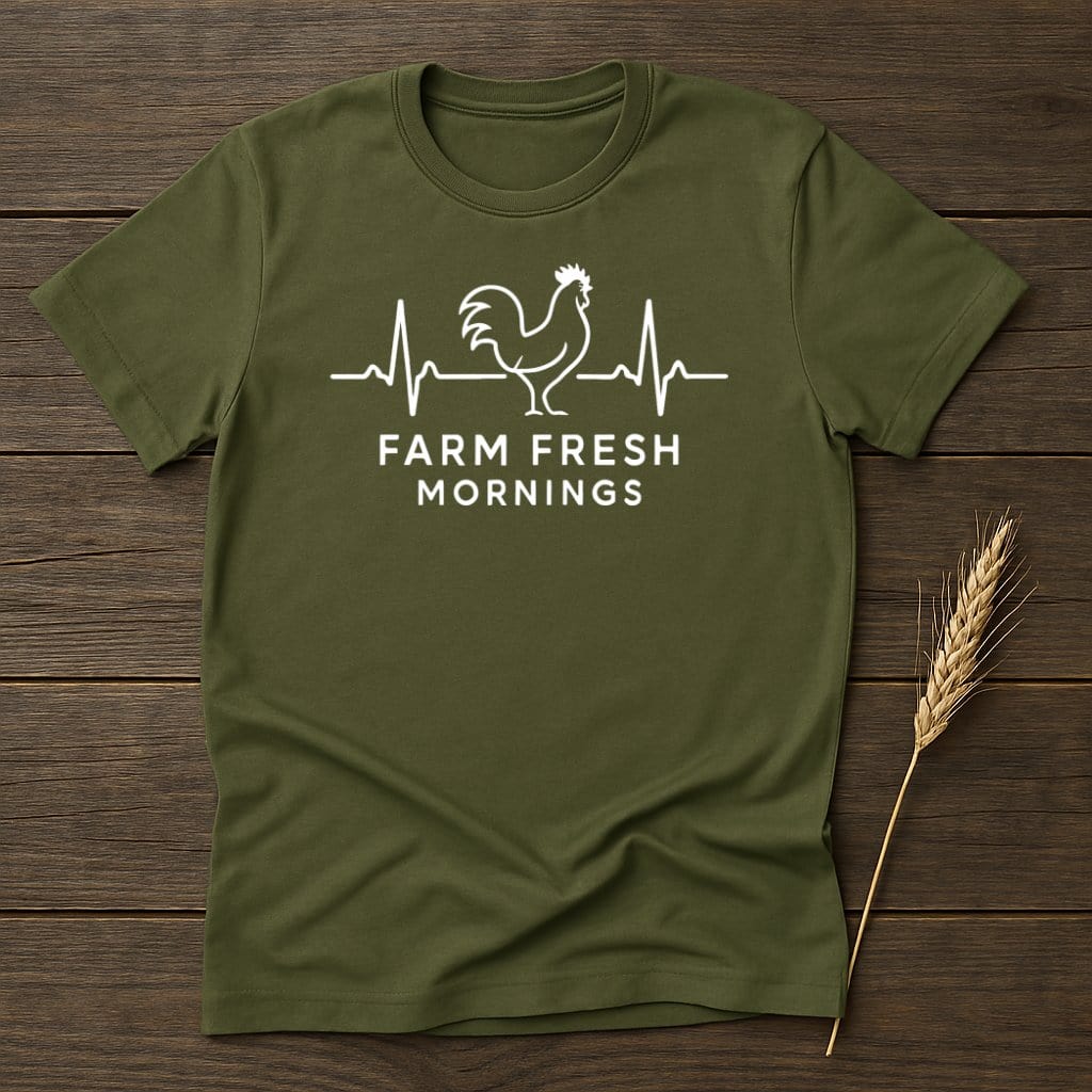 Farm Fresh Mornings Rooster Design T-shirt product type