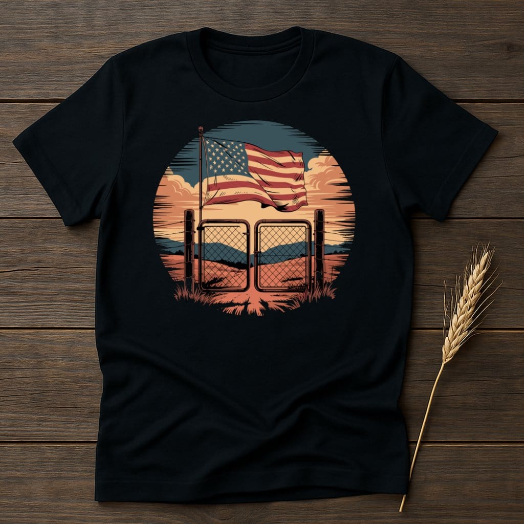 Patriotic American Flag Design Printed T-shirt product type