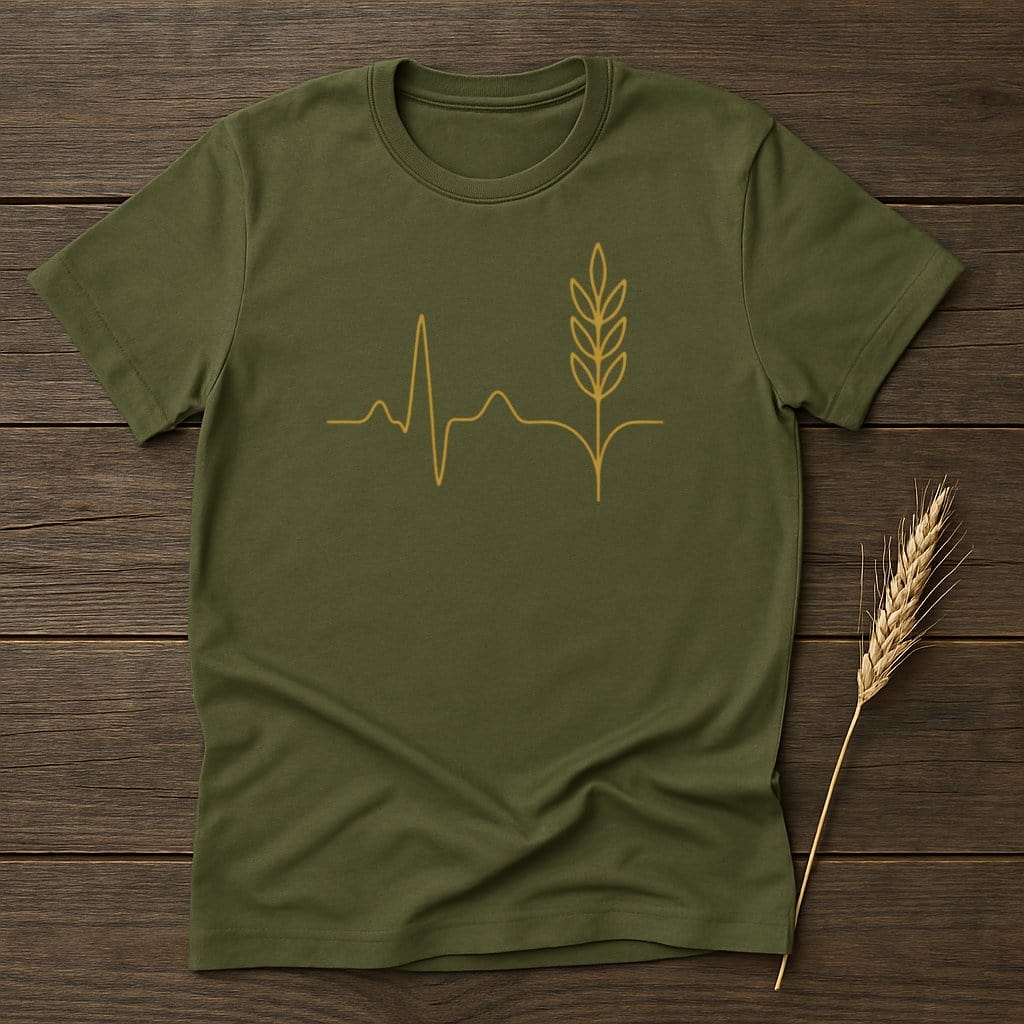 Green T-Shirt with Wheat Pulse Graphic product