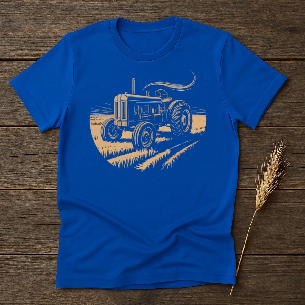 Vintage Tractor Graphic Print Blue T-shirt product