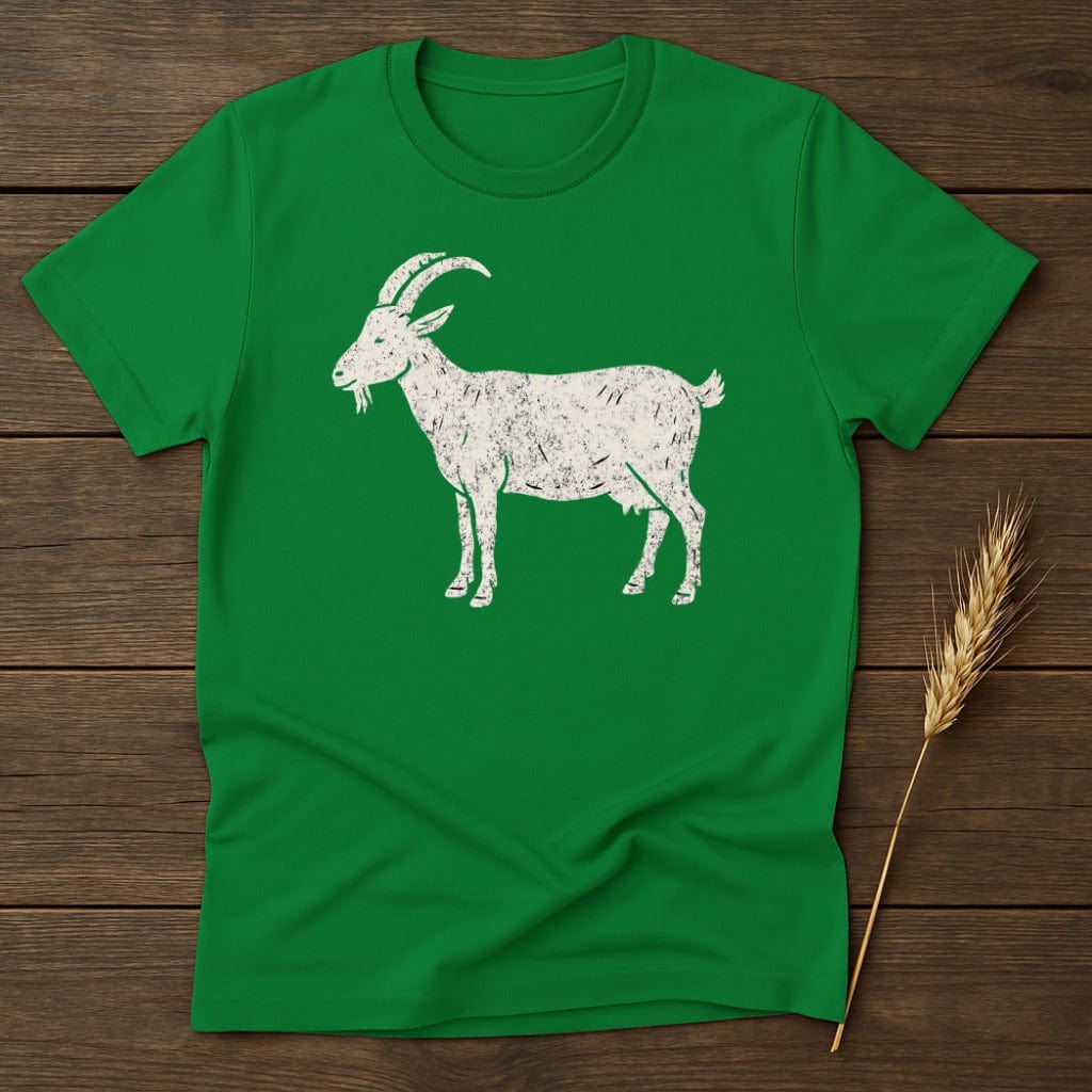 Goat Print Casual Green T-Shirt Menswear Clothing Product
