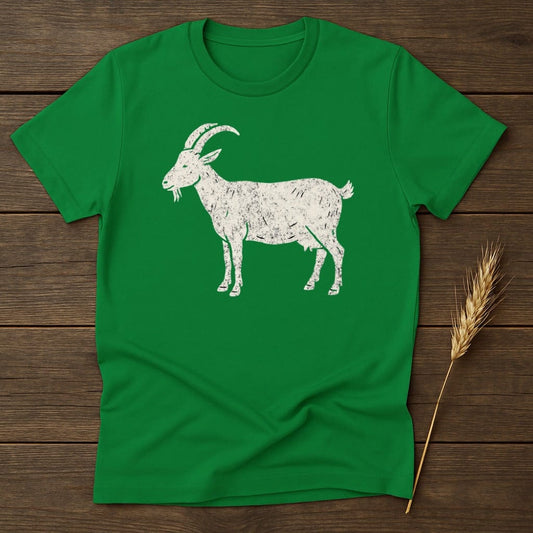 Goat Print Casual Green T-Shirt Menswear Clothing Product