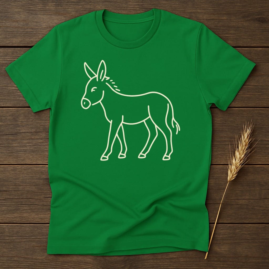 Green T-Shirt with Simple Donkey Illustration product type
