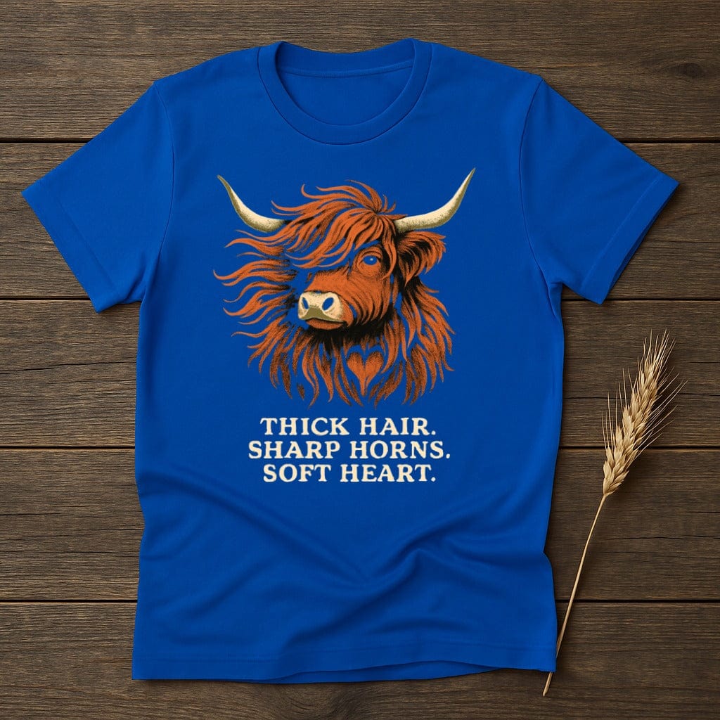 Highland Cow Thich Hair Soft Heart Unique Shirt Product
