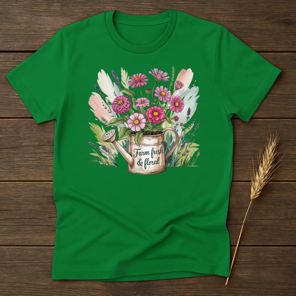 Farm Fresh Floral Design Green T-Shirt product type