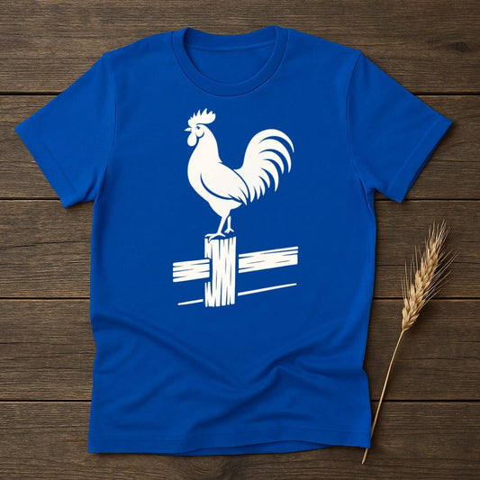 Rooster Silhouette Print Blue Casual Wear Shirt product