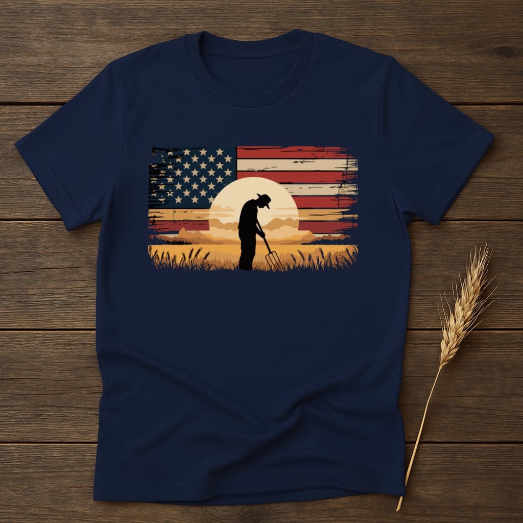 Patriotic American Flag Sunset Farm T-shirt product type