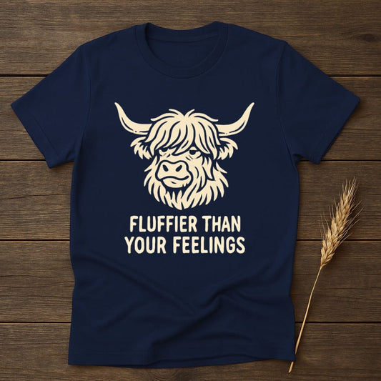 Fluffier Than Your Feelings Funny Graphic T-Shirt Product