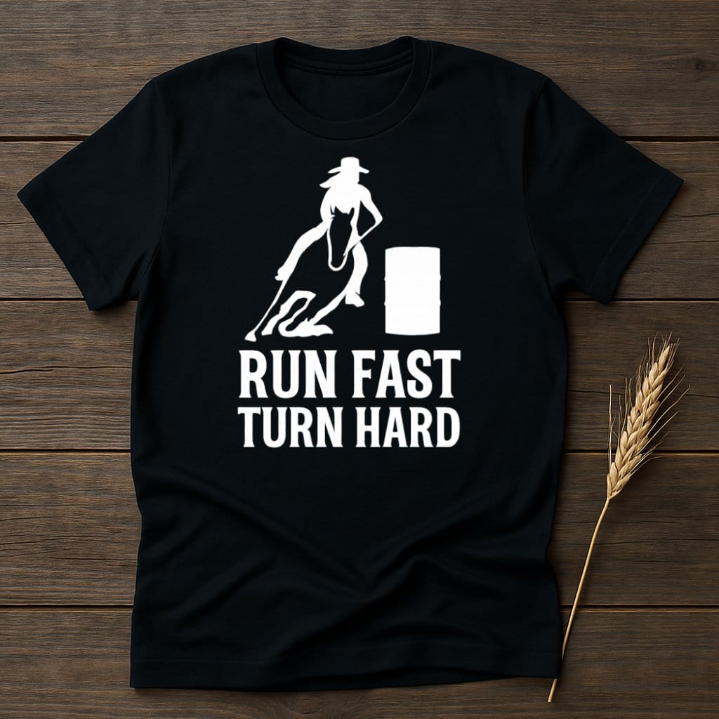 Run Fast Turn Hard Western Rodeo Graphic T-Shirt product