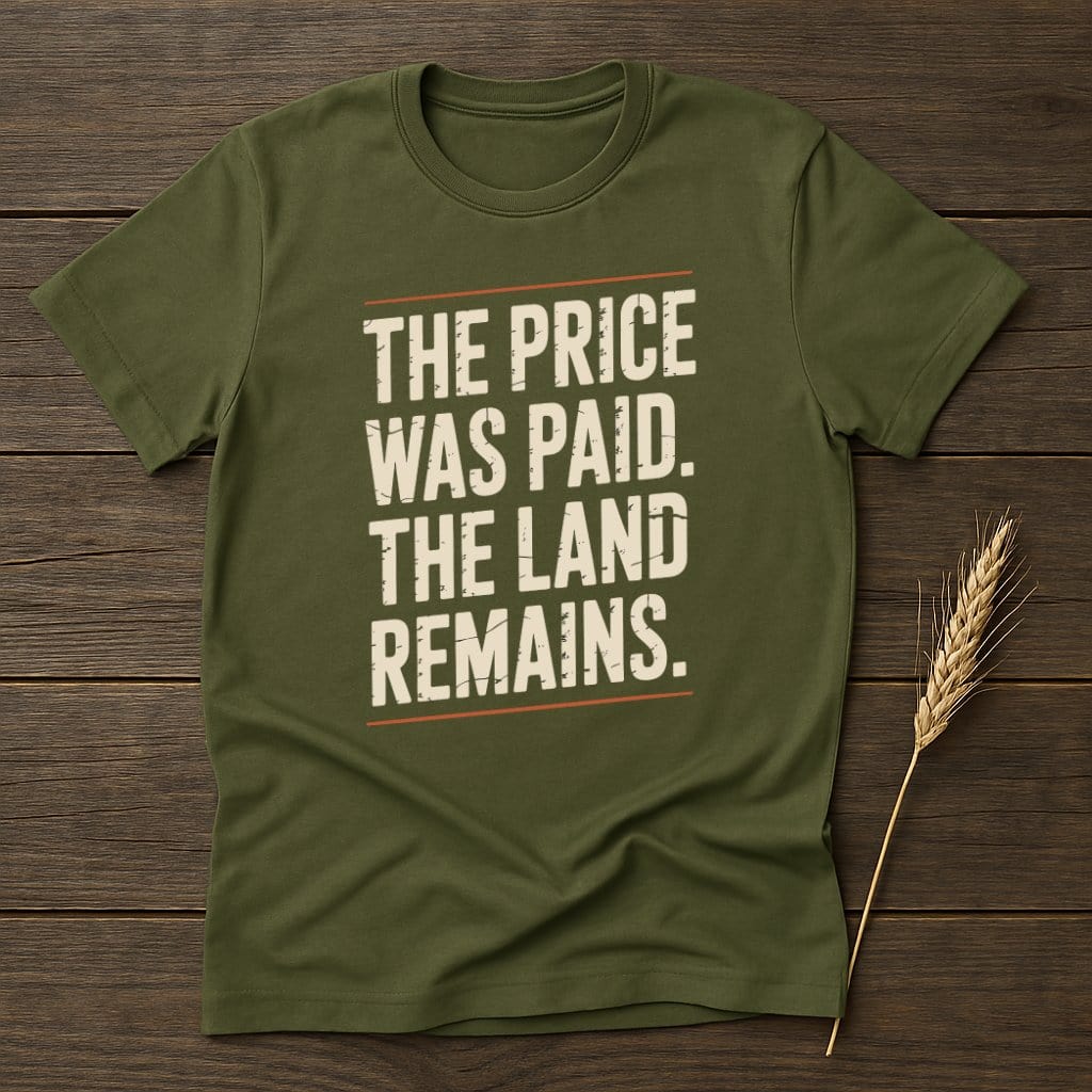 The Price Was Paid The Land Remains Statement Shirt Product