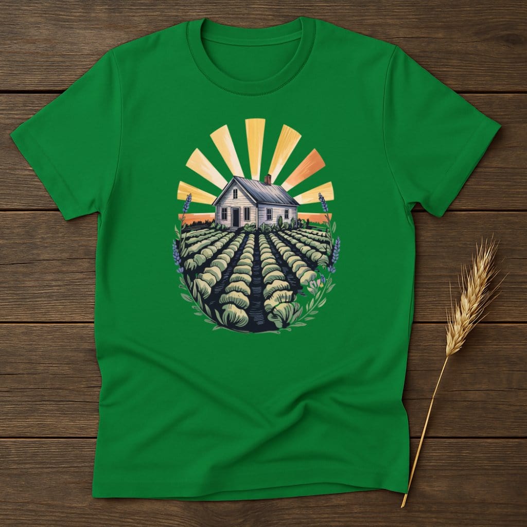Rustic Farmhouse and Sunrise Graphic T-Shirt product
