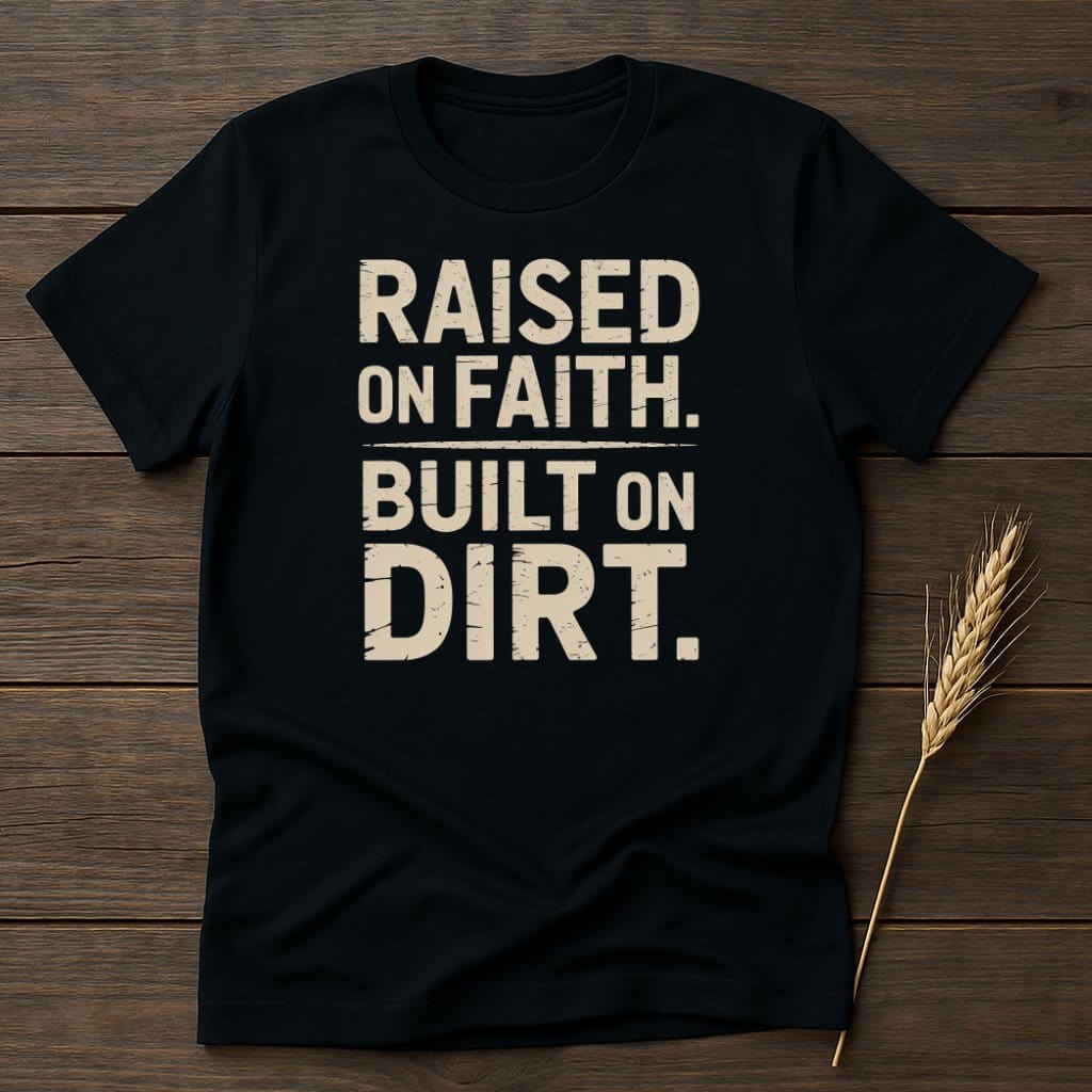 Raised on Faith Built on Dirt T-shirt product