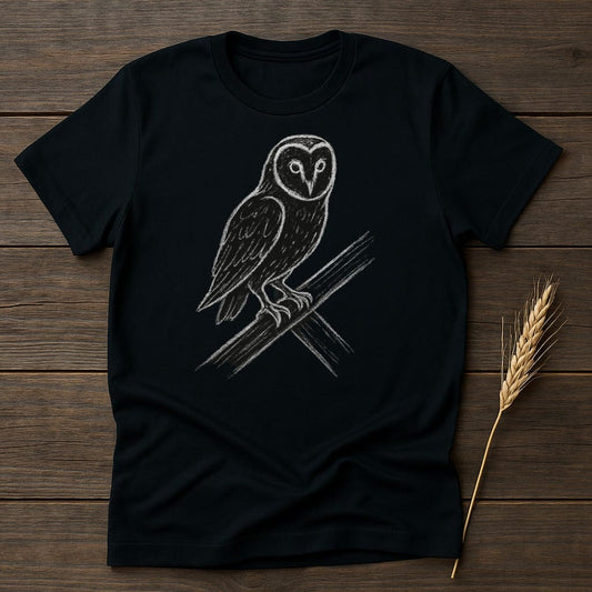 Intricately Designed Owl Graphic Casual T-Shirt product