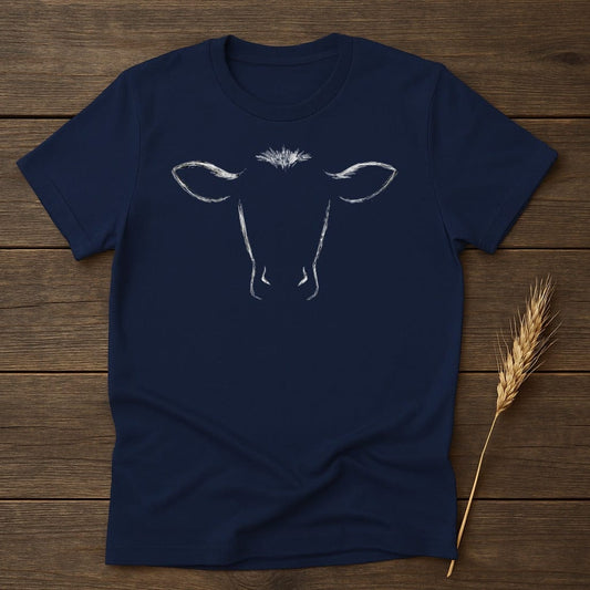 Artistic Minimalist Cow Outline Design T-Shirt product type