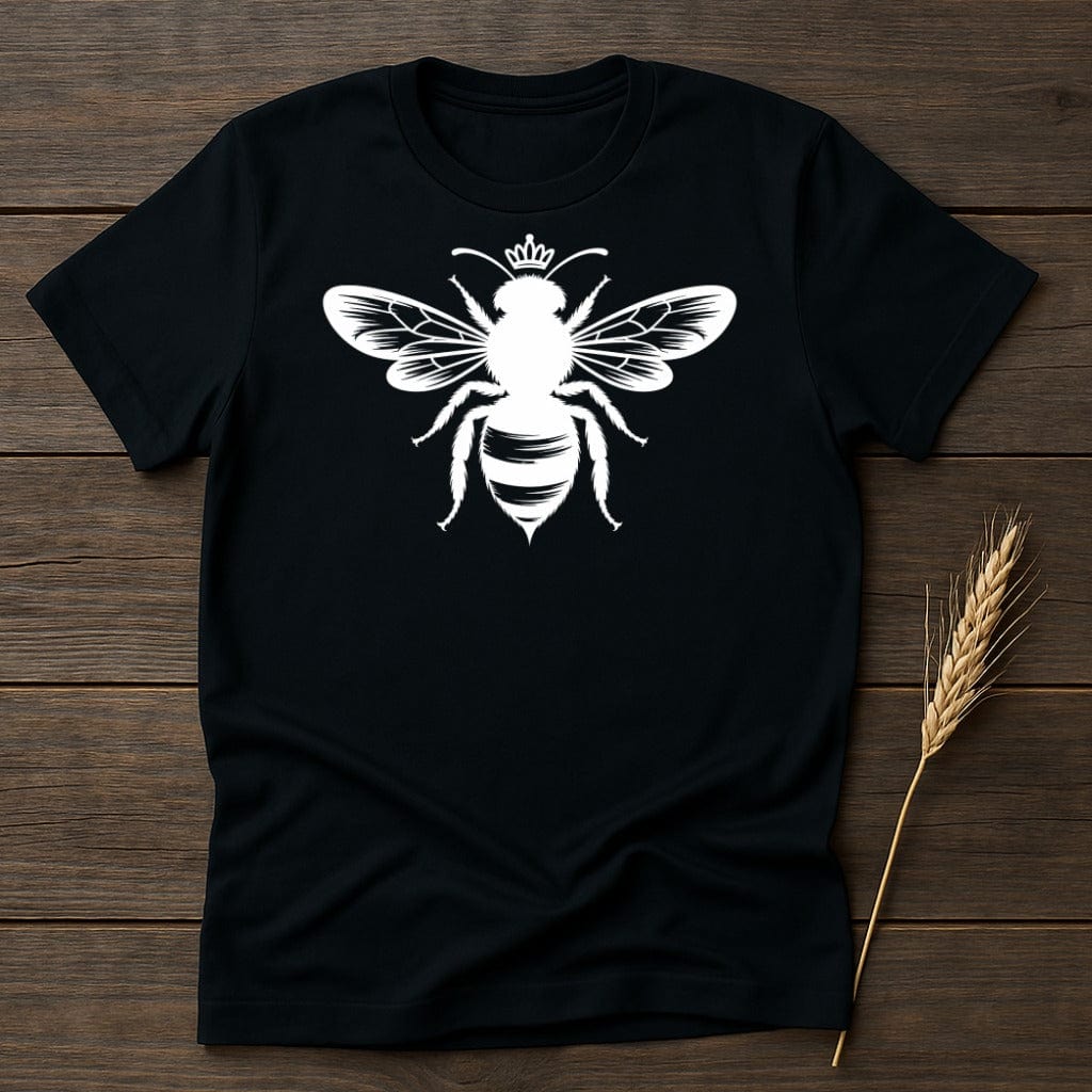 Intricate White Bee Graphic on Classic Black TShirt product