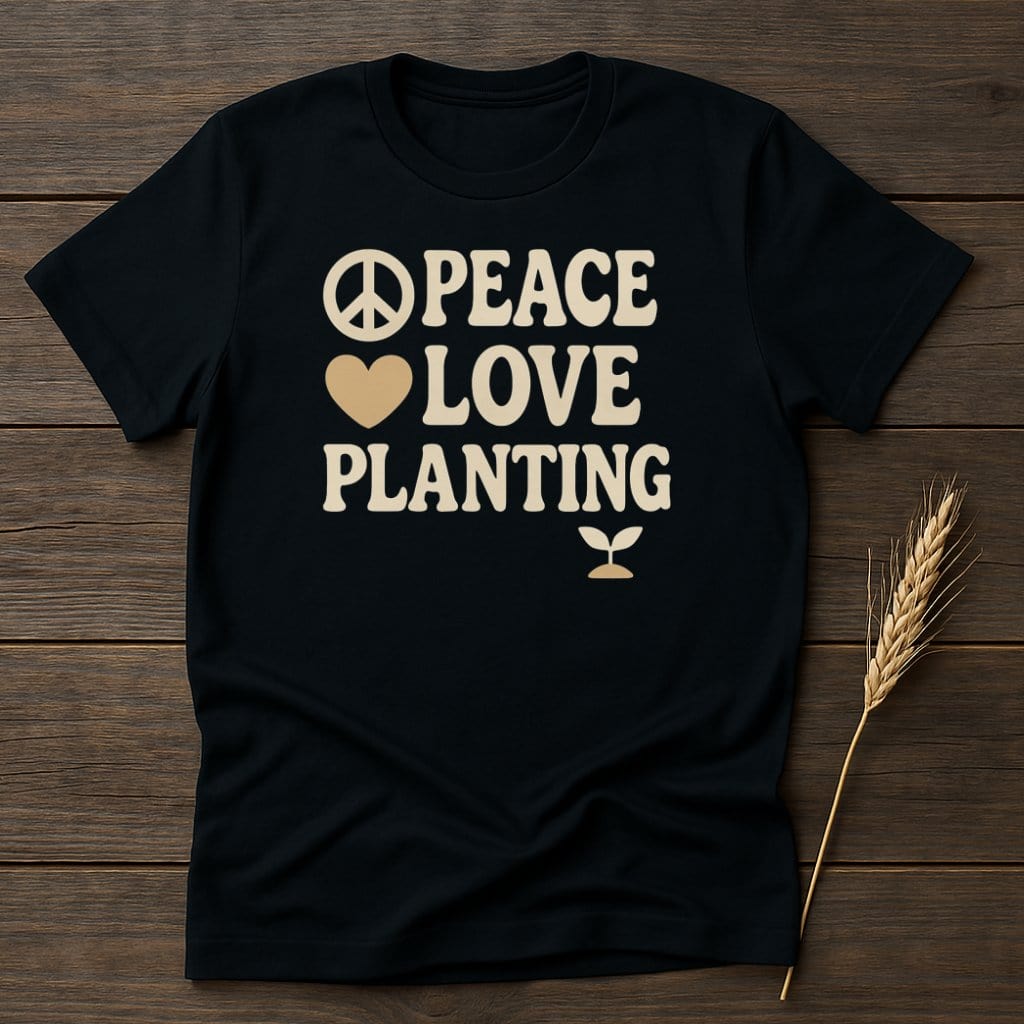 Peace Love Planting T-Shirt for Gardening Enthusiasts product type