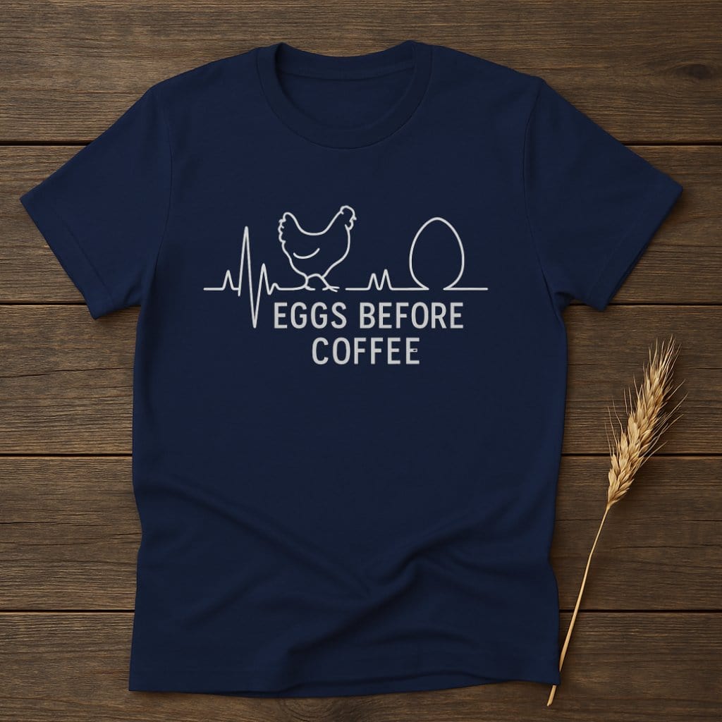 Funny Eggs Before Coffee Chicken Design T-shirt product