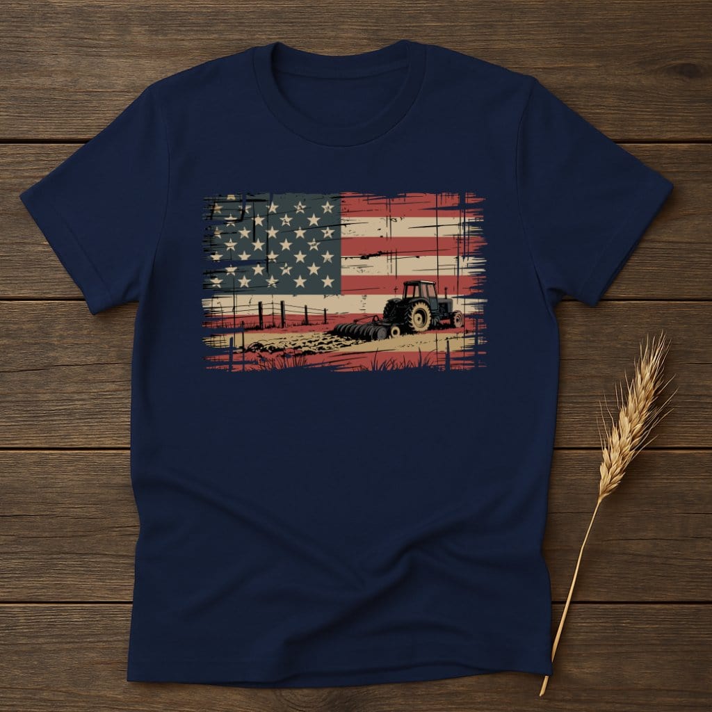 Patriotic Tractor American Flag Graphic T-shirt product type