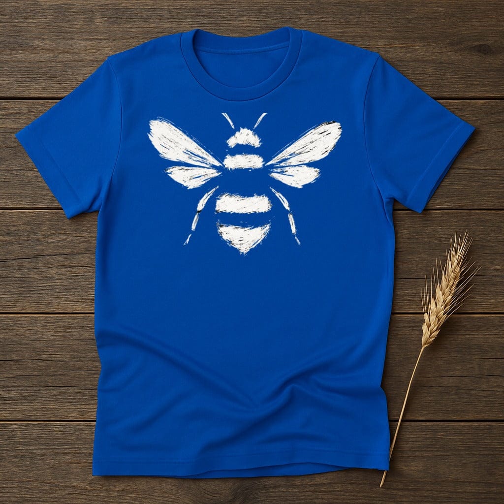 Blue Tee Featuring White Bee Print design product type