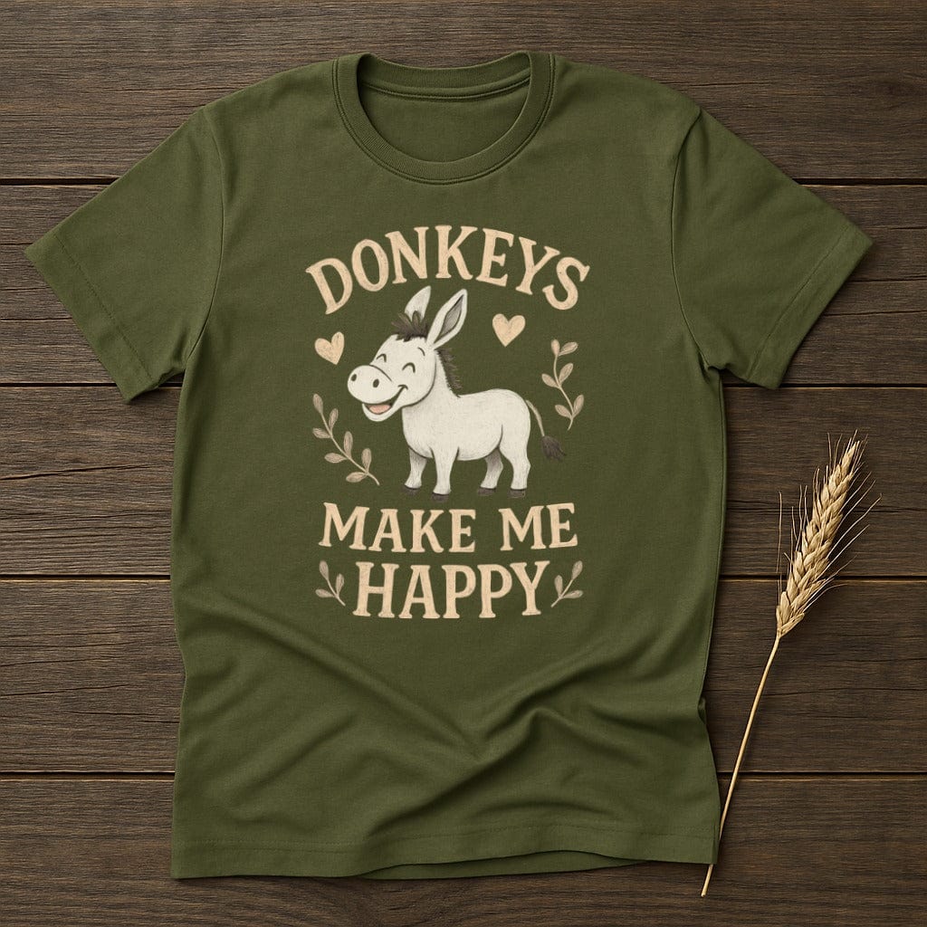 Donkeys Make Me Happy Green Graphic T-Shirt product type