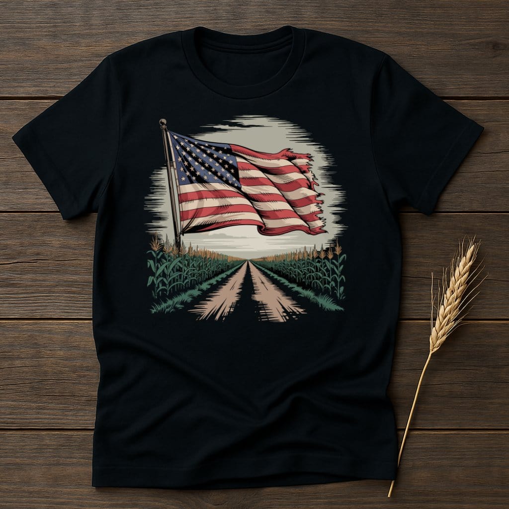 American Flag on Field Custom T-shirt product type
