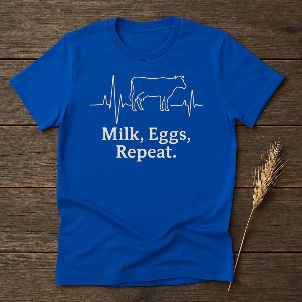 Milk Eggs Repeat Cow Themed Graphic Tee product type