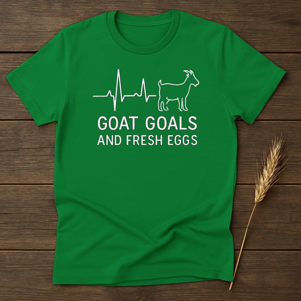 Goat Goals And Fresh Eggs Green T-shirt product type